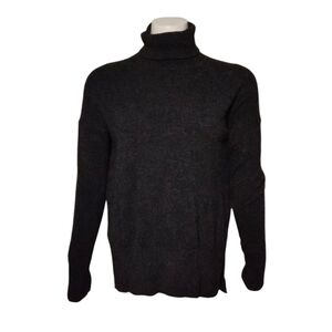 Theory Cashmere Sweater Karenia Dark Grey Turtleneck Oversized Soft sz S